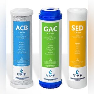 Express Water 3 Filters with Carbon (GAC, ACB) and Sediment (SED)